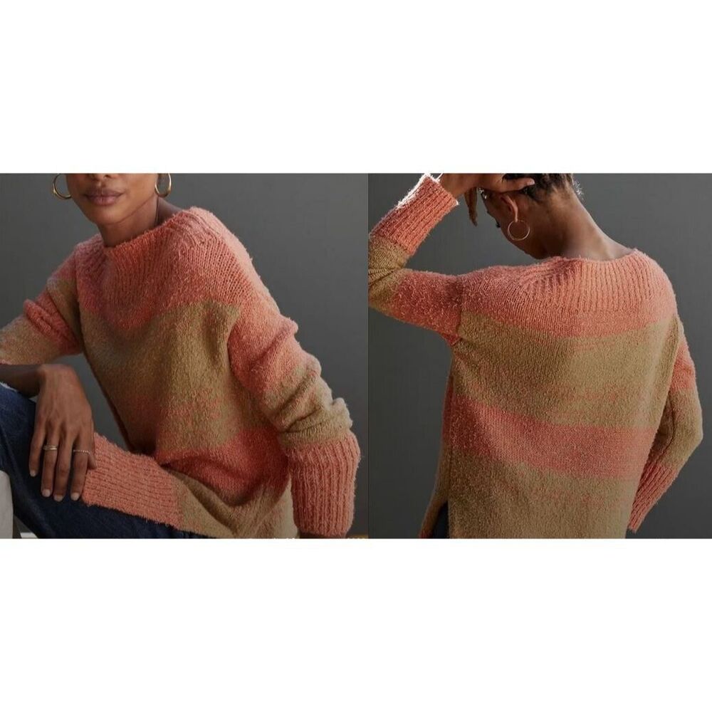 Anthropologie Pilcro Women's Rugby Tunic Sweater Stripe Oversized Comfy Medium